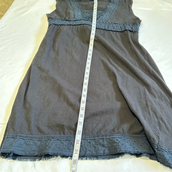 Vintage Y2K Billabong Summer Black Babydoll Midi Dress Cotton Linen Size Large - Picture 10 of 12